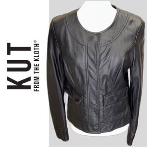 Kut from the Cloth Women’s Faux Leather Black Jacket‎ - Size M